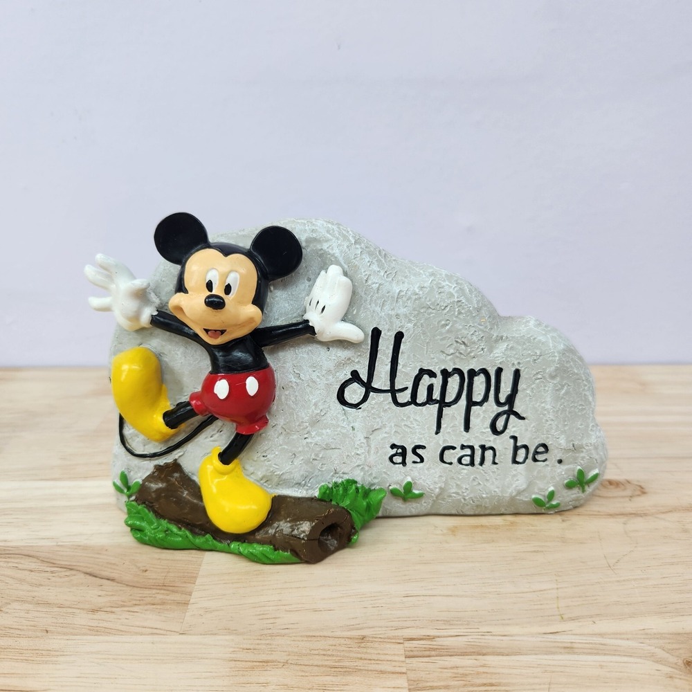 Disney Mickey Mouse "Happy as can be" Everyday Outdoor Garden Rock